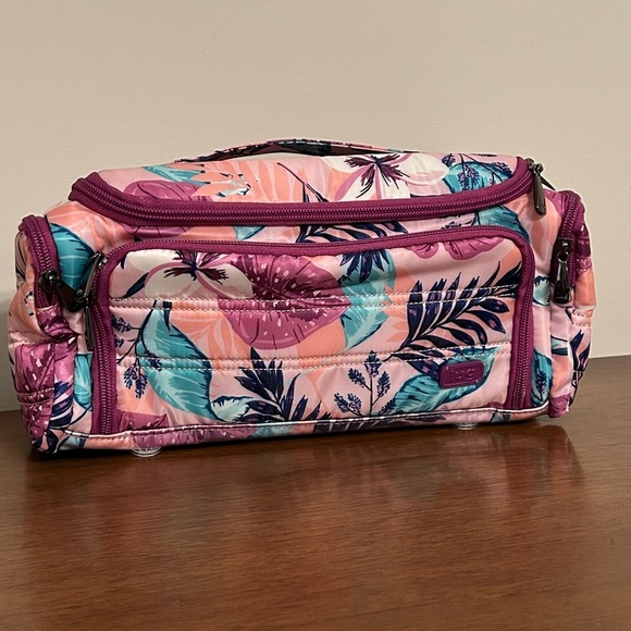 LUG Pink Azalea Floral Trolley Cosmetics Bag, NWOT - Picture 2 of 10